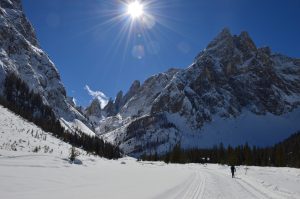 Eindrücke vom Skilanglaufgebiet in den Sextener Alpen